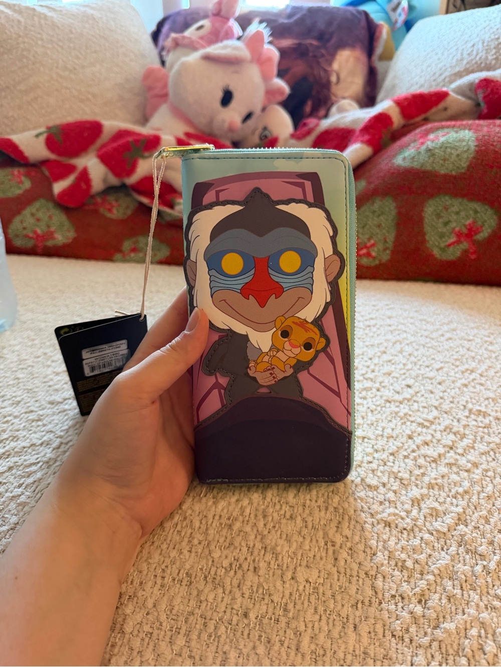 Loungefly Rafiki and Simba Pink Blue Zip Wallet